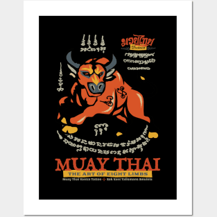 Muay Thai Sak Yant Buffalo Posters and Art